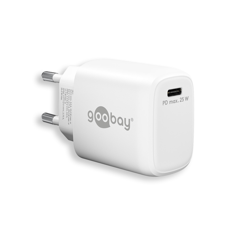 TOLERATE USB-C PD GaN FAST CHARGER (25W) POWERED BY GOOBAY WHITE