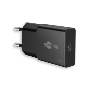 TOLERATE USB-C™ PD GaN FAST CHARGER SLIM (30W) POWERED BY GOOBAY BLK