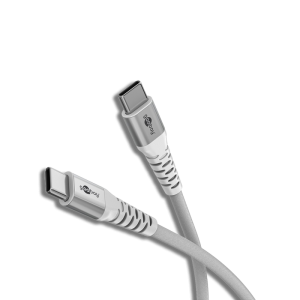 TOLERATE USB-C TEXTILE CABLE 1M POWERED BY GOOBAY WHITE