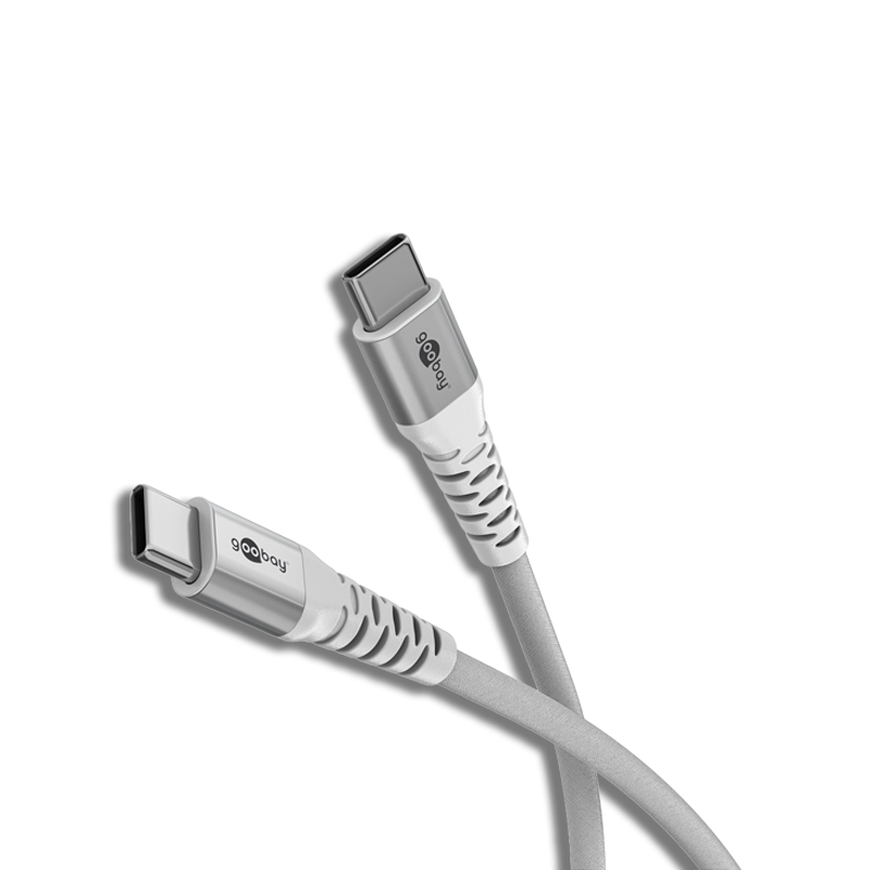 TOLERATE USB-C TEXTILE CABLE 1M POWERED BY GOOBAY WHITE