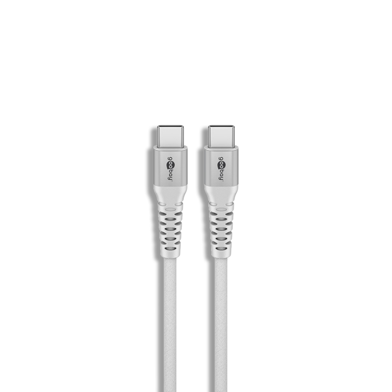 TOLERATE USB-C TEXTILE CABLE 1M POWERED BY GOOBAY WHITE - Image 2