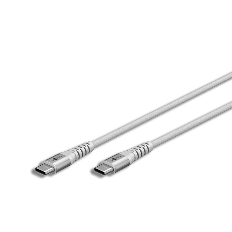 TOLERATE USB-C TEXTILE CABLE 1M POWERED BY GOOBAY WHITE - Image 3