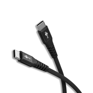 TOLERATE USB-C TEXTILE CABLE 1M POWERED BY GOOBAY BLK