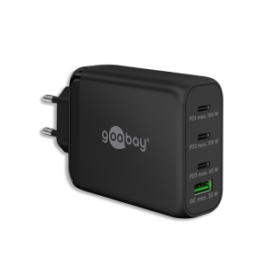 TOLERATE USB-C PD GaN MULTIPORT FAST CHARGER (100W) POWERED BY GOOBAY BLK