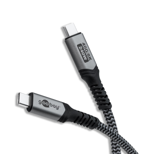 TOLERATE USB-C TEXTILE CABLE (240W) 1,8M POWERED BY GOOBAY GREY/BLK