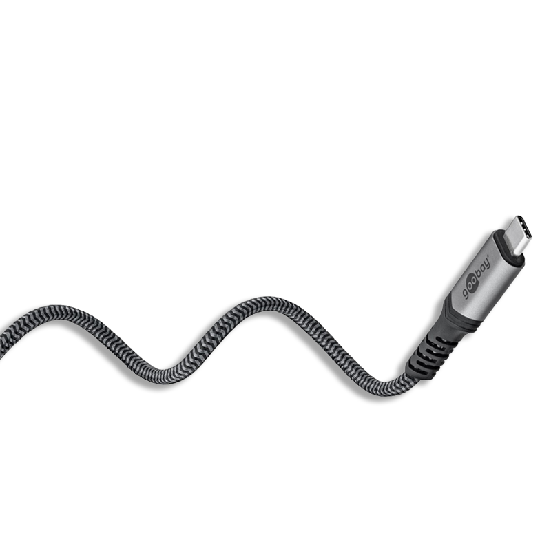 TOLERATE USB-C TEXTILE CABLE (240W) 1,8M POWERED BY GOOBAY GREY/BLK - Bild 3