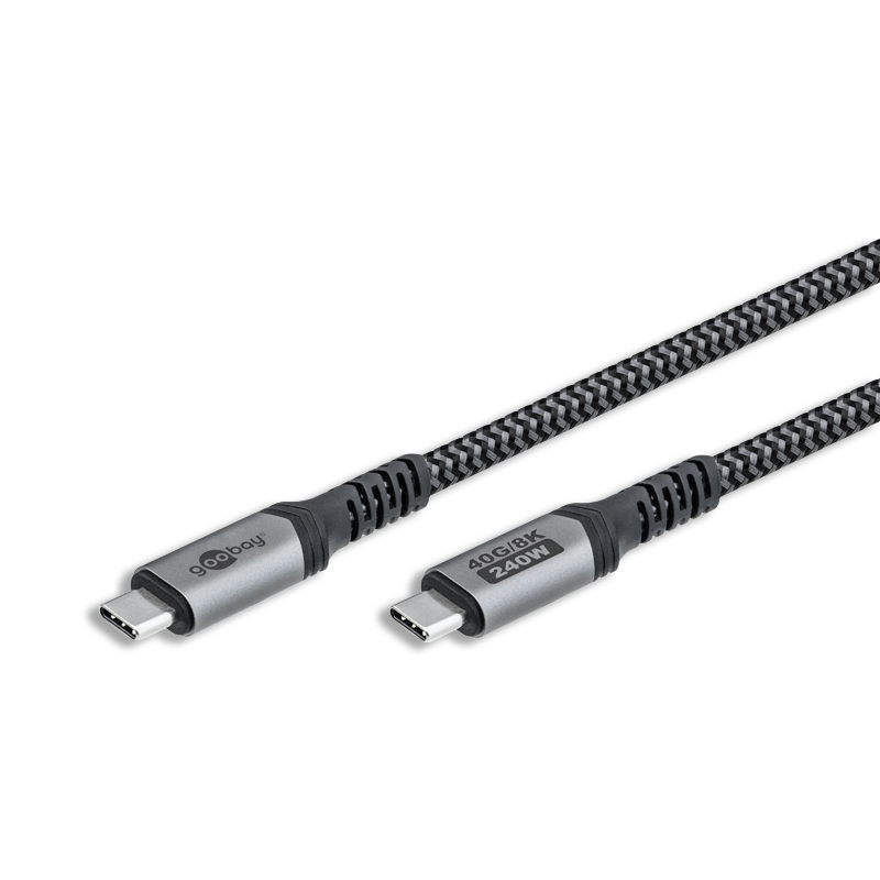 TOLERATE USB-C TEXTILE CABLE (240W) 1,8M POWERED BY GOOBAY GREY/BLK - Bild 5