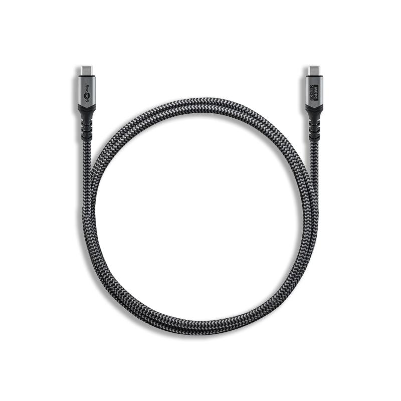 TOLERATE USB-C TEXTILE CABLE (240W) 1,8M POWERED BY GOOBAY GREY/BLK - Bild 4