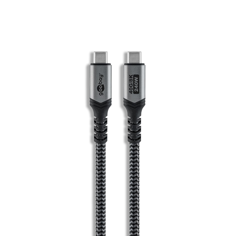 TOLERATE USB-C TEXTILE CABLE (240W) 1,8M POWERED BY GOOBAY GREY/BLK - Bild 2