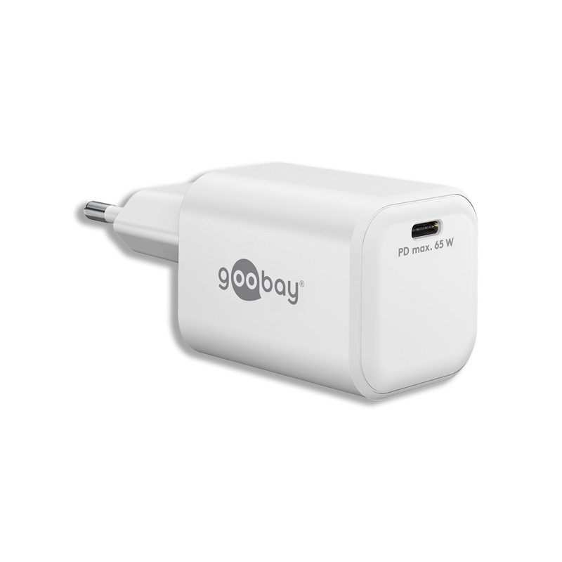 TOLERATE USB-C PD GaN FAST CHARGER NANO (65W) POWERED BY GOOBAY WHITE